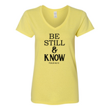 Be Still & Know Christian V-Neck T-Shirt
